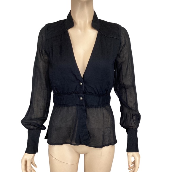 Lidi Tops - Lidi low neckline silk top blouse size 2